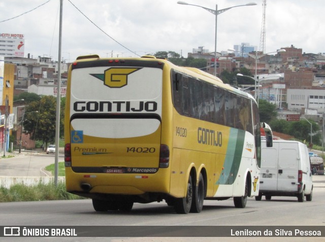 Empresa Gontijo de Transportes 14020 na cidade de Caruaru, Pernambuco, Brasil, por Lenilson da Silva Pessoa. Número da foto: #13172824.