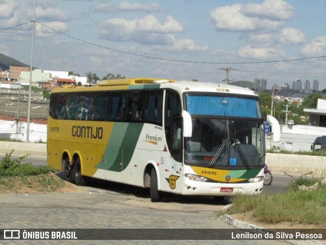 Empresa Gontijo de Transportes 14475 na cidade de Caruaru, Pernambuco, Brasil, por Lenilson da Silva Pessoa. Número da foto: #13172887.