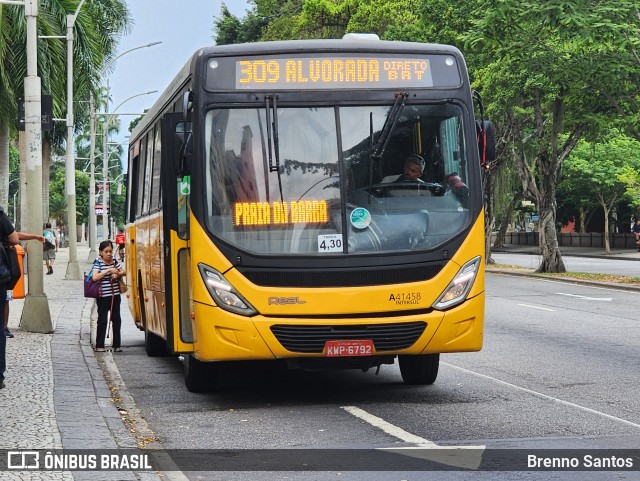 Real Auto Ônibus A41458 na cidade de Rio de Janeiro, Rio de Janeiro, Brasil, por Brenno Santos. Número da foto: #13171119.