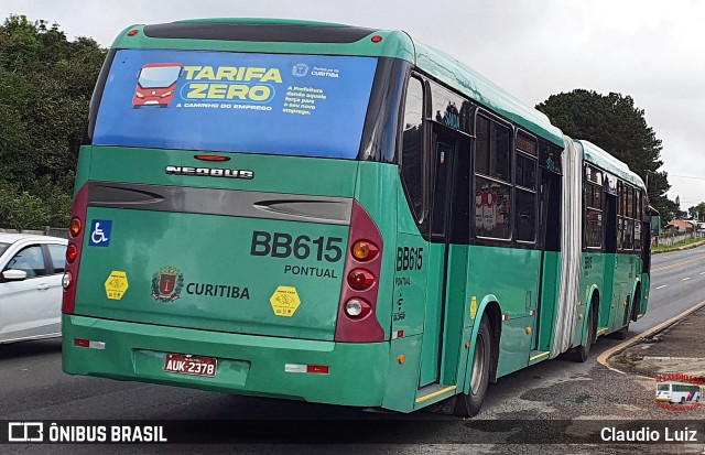 Transporte Coletivo Glória BB615 na cidade de Curitiba, Paraná, Brasil, por Claudio Luiz. Número da foto: #13174856.