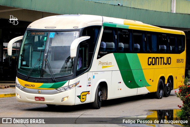 Empresa Gontijo de Transportes 18670 na cidade de Salvador, Bahia, Brasil, por Felipe Pessoa de Albuquerque. Número da foto: #13173861.
