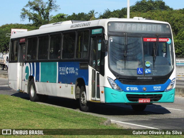 Transportes Campo Grande D53600 na cidade de Rio de Janeiro, Rio de Janeiro, Brasil, por Gabriel Oliveira da Silva. Número da foto: #13177415.