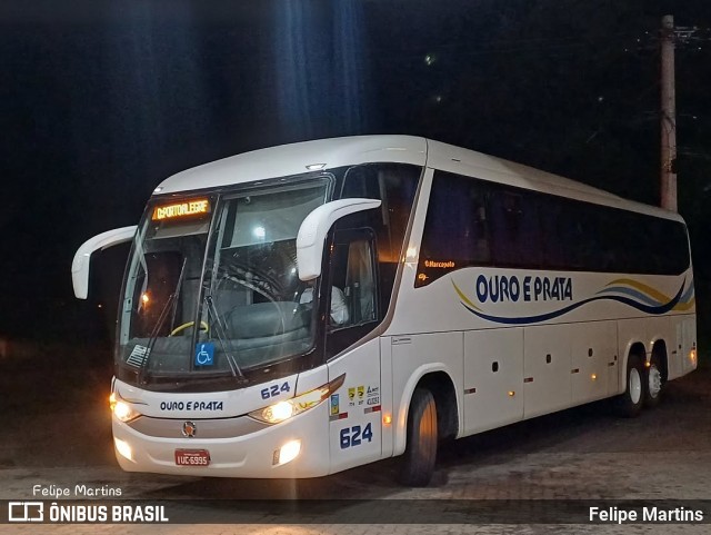 Viação Ouro e Prata 624 na cidade de Santana do Livramento, Rio Grande do Sul, Brasil, por Felipe Martins. Número da foto: #13175984.