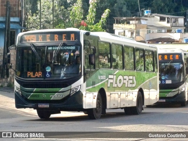 Transportes Flores RJ 128.023 na cidade de Duque de Caxias, Rio de Janeiro, Brasil, por Gustavo Coutinho. Número da foto: #13175478.