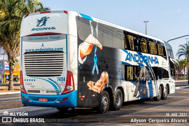 Empresa de Transportes Andorinha 7404 na cidade de Campo Grande, Mato Grosso do Sul, Brasil, por Allyson  Cerqueira Alvares. Número da foto: #13176895.