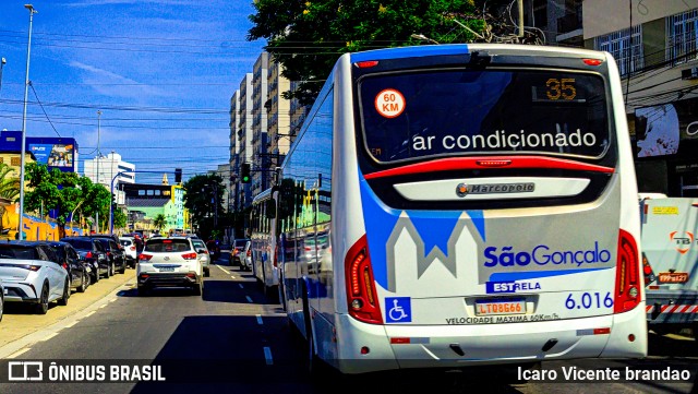 Viação Estrela 6.016 na cidade de São Gonçalo, Rio de Janeiro, Brasil, por Icaro Vicente brandao. Número da foto: #13099580.