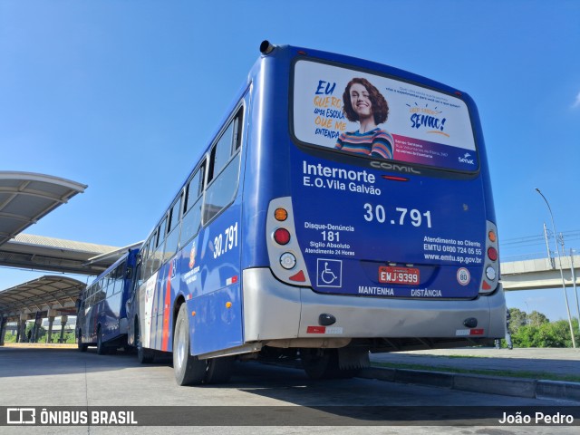 Empresa de Ônibus Vila Galvão 30.791 na cidade de Guarulhos, São Paulo, Brasil, por João Pedro. Número da foto: #13100843.