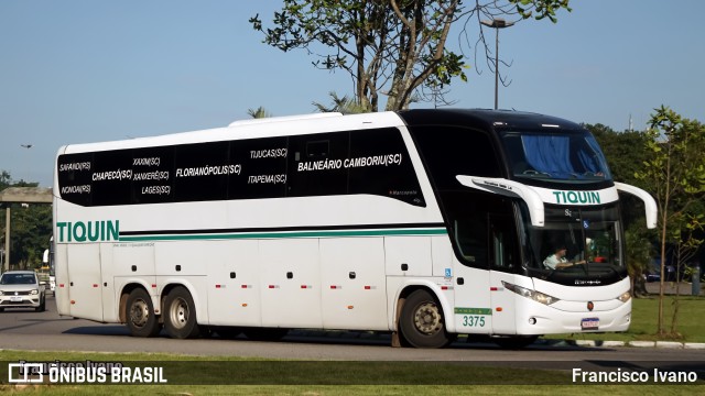 Transporte e Turismo Tiquin 3375 na cidade de Florianópolis, Santa Catarina, Brasil, por Francisco Ivano. Número da foto: #13101361.