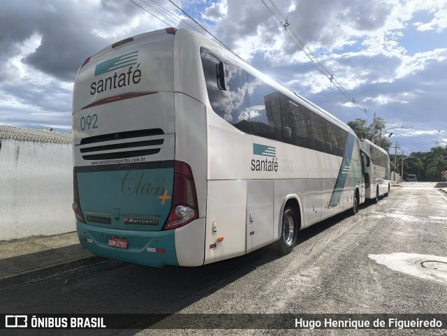 Santa Fé Transportes 092 na cidade de Caldas Novas, Goiás, Brasil, por Hugo Henrique de Figueiredo. Número da foto: #13099528.