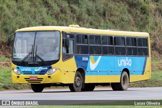 Viação União 3098 na cidade de Muriaé, Minas Gerais, Brasil, por Lucas Oliveira. Número da foto: #13100912.