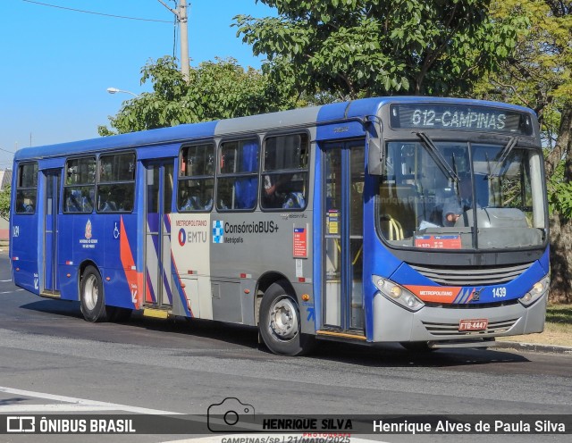 Expresso Metrópolis Transportes e Viagens 1439 na cidade de Campinas, São Paulo, Brasil, por Henrique Alves de Paula Silva. Número da foto: #13100750.
