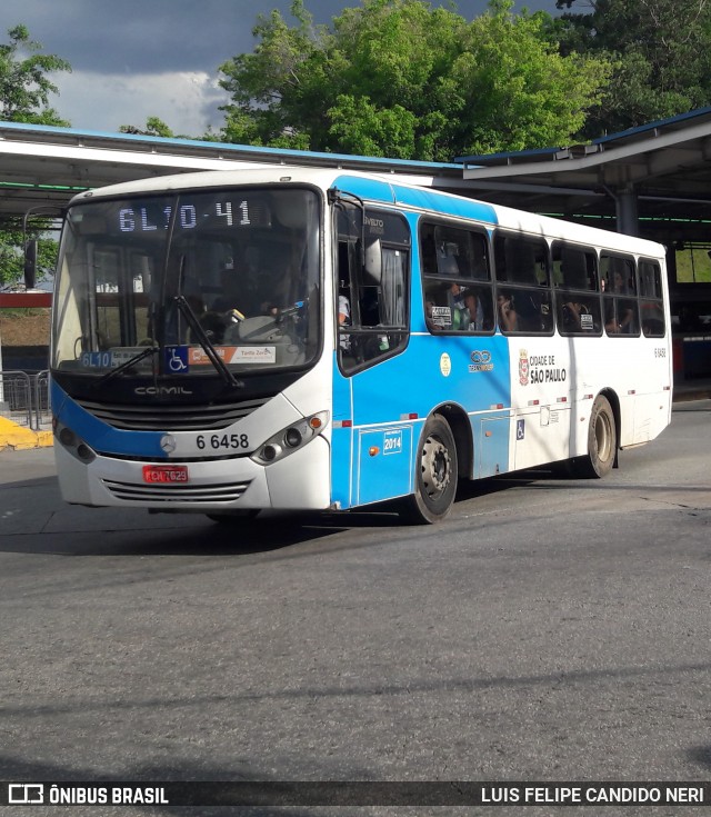 Transwolff Transportes e Turismo 6 6458 na cidade de São Paulo, São Paulo, Brasil, por LUIS FELIPE CANDIDO NERI. Número da foto: #13100660.