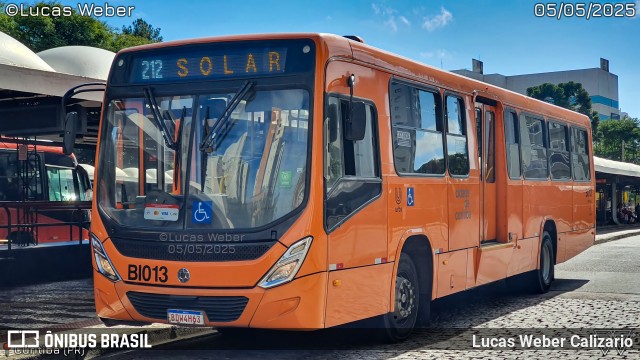 Transporte Coletivo Glória BI013 na cidade de Curitiba, Paraná, Brasil, por Lucas Weber Calizario. Número da foto: #13100198.