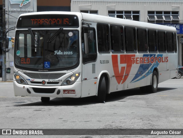 Viação Teresópolis RJ 203.004 na cidade de Teresópolis, Rio de Janeiro, Brasil, por Augusto César. Número da foto: #13178042.