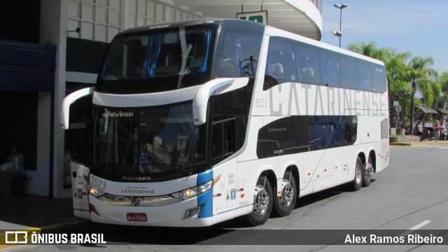 Auto Viação Catarinense 3523 na cidade de Aparecida, São Paulo, Brasil, por Alex Ramos Ribeiro. Número da foto: #13180148.