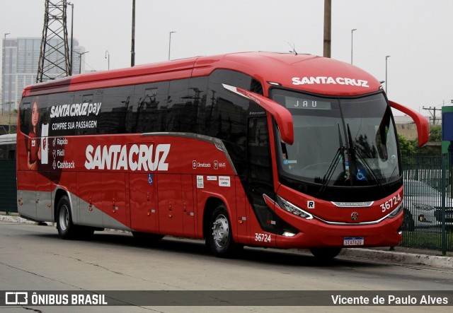 Viação Santa Cruz 36724 na cidade de São Paulo, São Paulo, Brasil, por Vicente de Paulo Alves. Número da foto: #13180517.