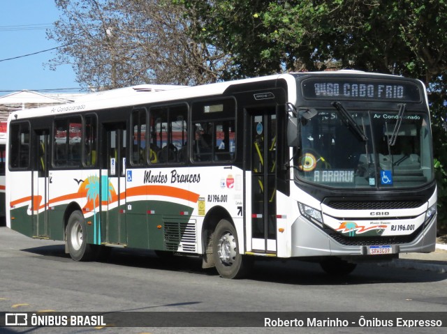 Viação Montes Brancos RJ 196.001 na cidade de Cabo Frio, Rio de Janeiro, Brasil, por Roberto Marinho - Ônibus Expresso. Número da foto: #13180558.
