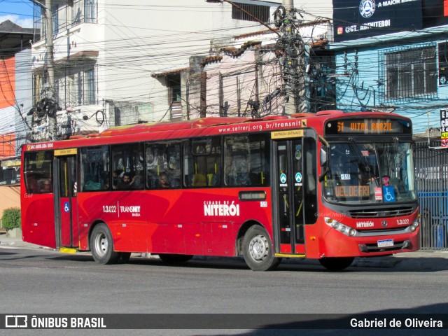 Auto Ônibus Brasília 1.3.022 na cidade de Niterói, Rio de Janeiro, Brasil, por Gabriel de Oliveira. Número da foto: #13178942.