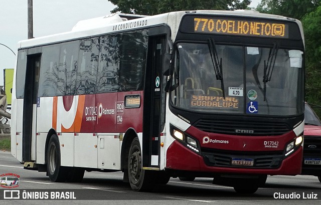 Auto Viação Palmares D17042 na cidade de Rio de Janeiro, Rio de Janeiro, Brasil, por Claudio Luiz. Número da foto: #13180212.