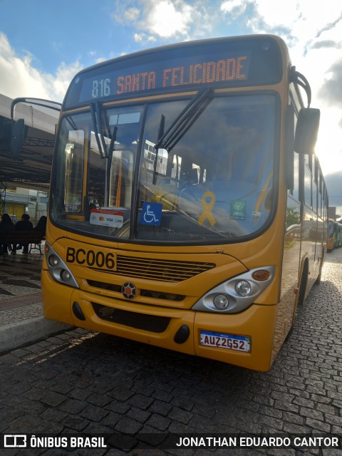 Transporte Coletivo Glória BC006 na cidade de Curitiba, Paraná, Brasil, por JONATHAN EDUARDO CANTOR. Número da foto: #13103627.
