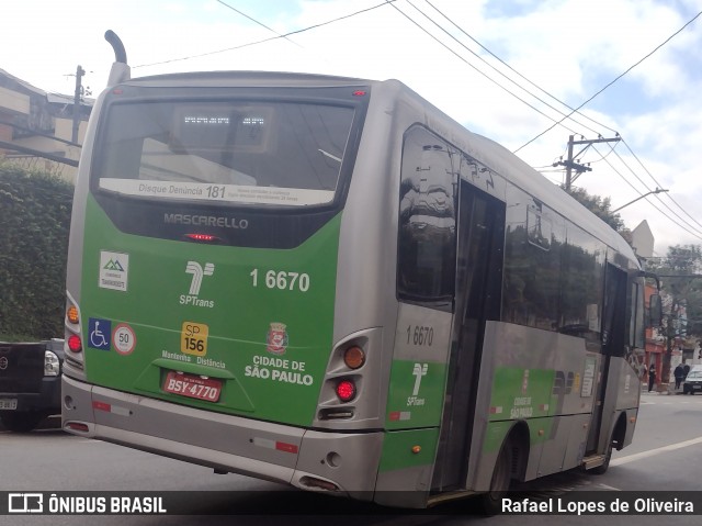 Transcooper > Norte Buss 1 6670 na cidade de São Paulo, São Paulo, Brasil, por Rafael Lopes de Oliveira. Número da foto: #13103639.