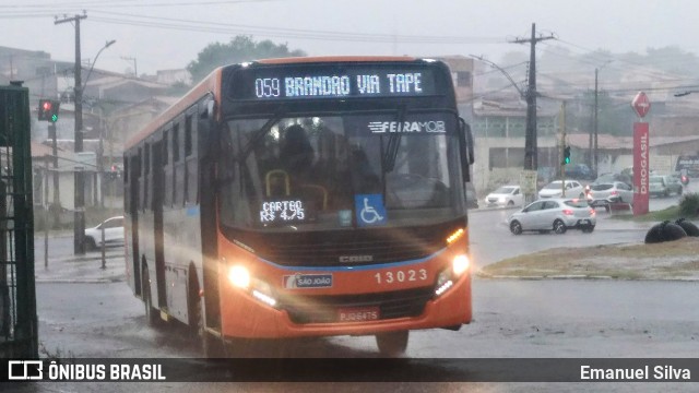 Auto Ônibus São João 13023 na cidade de Feira de Santana, Bahia, Brasil, por Emanuel Silva. Número da foto: #13102668.
