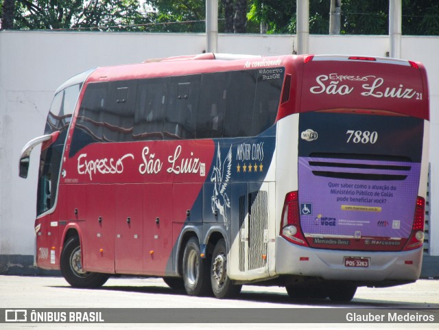 Expresso São Luiz 7880 na cidade de Goiânia, Goiás, Brasil, por Glauber Medeiros. Número da foto: #13105154.