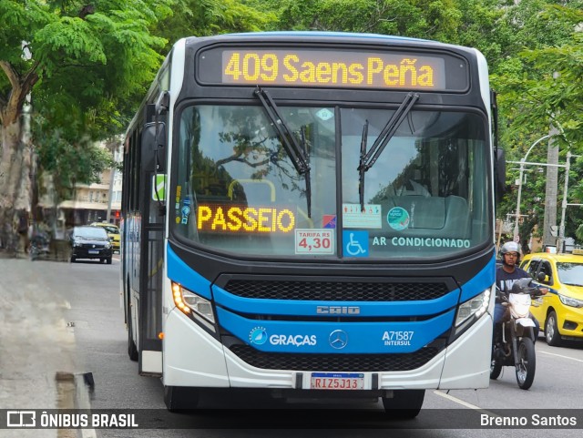 Viação Nossa Senhora das Graças A71587 na cidade de Rio de Janeiro, Rio de Janeiro, Brasil, por Brenno Santos. Número da foto: #13102455.