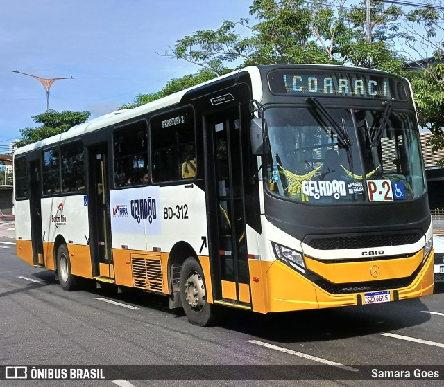 Belém Rio Transportes BD-312 na cidade de Belém, Pará, Brasil, por Samara Goes. Número da foto: #13103013.