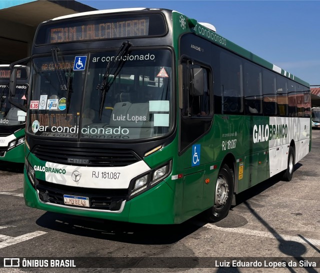 Viação Galo Branco RJ 181.087 na cidade de Niterói, Rio de Janeiro, Brasil, por Luiz Eduardo Lopes da Silva. Número da foto: #13102974.