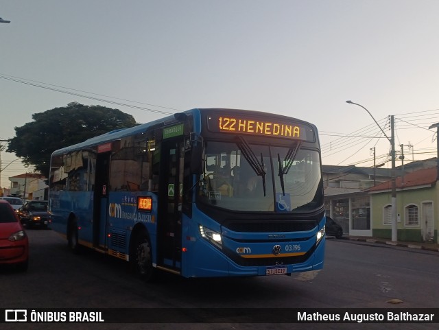 JTP Transportes - COM Bragança Paulista 03.196 na cidade de Bragança Paulista, São Paulo, Brasil, por Matheus Augusto Balthazar. Número da foto: #13103375.