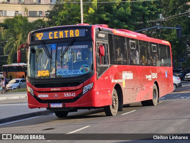 Viação Araçatuba 1.5.042 na cidade de Niterói, Rio de Janeiro, Brasil, por Cleiton Linhares. Número da foto: #13106300.
