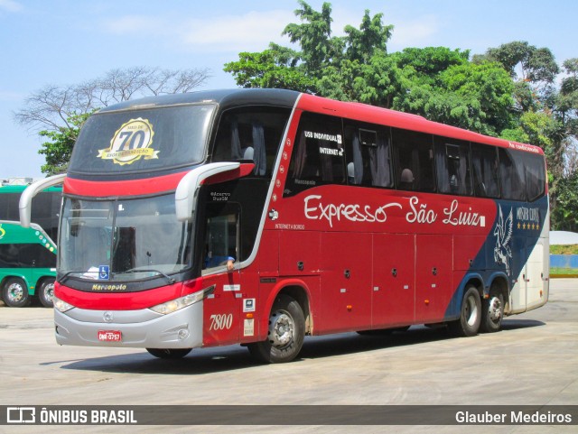 Expresso São Luiz 7800 na cidade de Goiânia, Goiás, Brasil, por Glauber Medeiros. Número da foto: #13106854.
