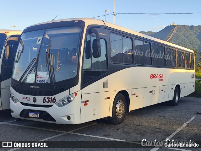 Braga Turismo 6316 na cidade de Cubatão, São Paulo, Brasil, por Carlos Eduardo. Número da foto: #13106074.