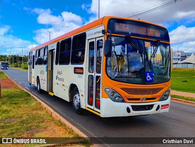 Auto Viação Marechal Brasília 442674 na cidade de Samambaia, Distrito Federal, Brasil, por Cristhian Davi. Número da foto: #13110227.