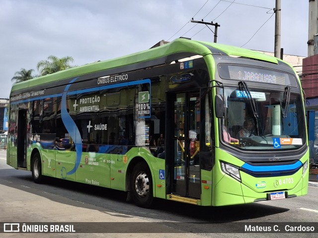 Viação Paratodos > São Jorge > Metropolitana São Paulo > Mobibrasil 6 4703 na cidade de São Paulo, São Paulo, Brasil, por Mateus C.  Cardoso. Número da foto: #13111285.