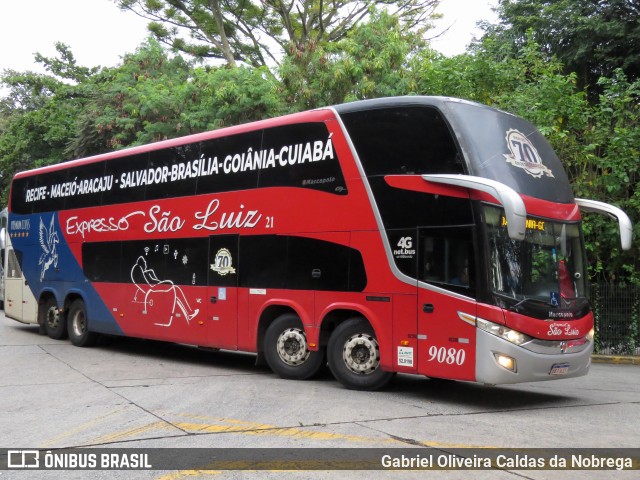 Expresso São Luiz 9080 na cidade de São Paulo, São Paulo, Brasil, por Gabriel Oliveira Caldas da Nobrega. Número da foto: #13110896.