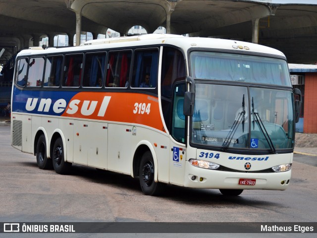 Unesul de Transportes 3194 na cidade de Porto Alegre, Rio Grande do Sul, Brasil, por Matheus Etges. Número da foto: #13111560.