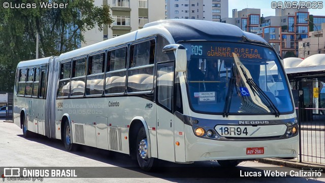 Viação Santo Ângelo 18R94 na cidade de Curitiba, Paraná, Brasil, por Lucas Weber Calizario. Número da foto: #13110178.