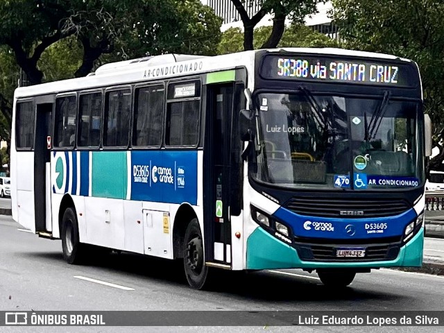 Transportes Campo Grande D53605 na cidade de Rio de Janeiro, Rio de Janeiro, Brasil, por Luiz Eduardo Lopes da Silva. Número da foto: #13116073.