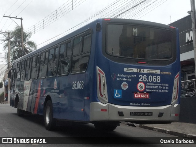 Auto Ônibus Moratense 26.068 na cidade de Francisco Morato, São Paulo, Brasil, por Otavio Barbosa. Número da foto: #13113300.