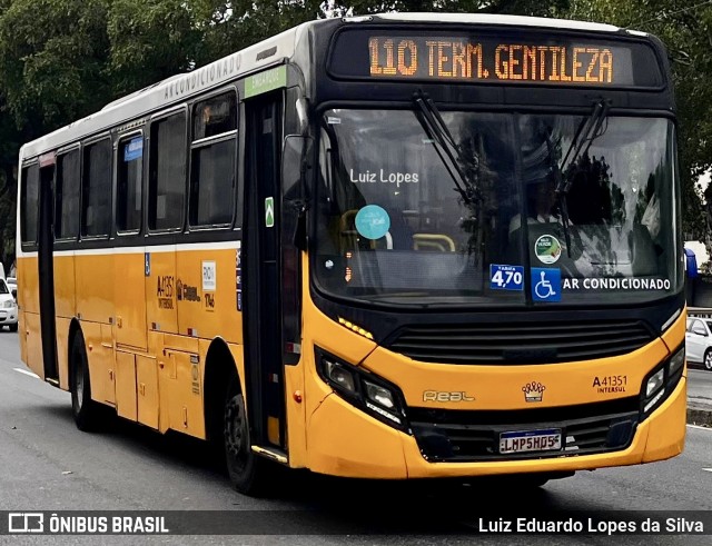 Real Auto Ônibus A41351 na cidade de Rio de Janeiro, Rio de Janeiro, Brasil, por Luiz Eduardo Lopes da Silva. Número da foto: #13116111.