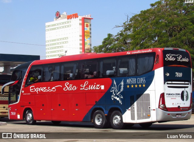 Expresso São Luiz 7810 na cidade de Goiânia, Goiás, Brasil, por Luan Vieira. Número da foto: #13115364.
