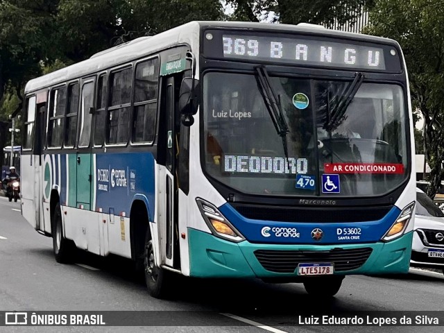 Transportes Campo Grande D53602 na cidade de Rio de Janeiro, Rio de Janeiro, Brasil, por Luiz Eduardo Lopes da Silva. Número da foto: #13116101.