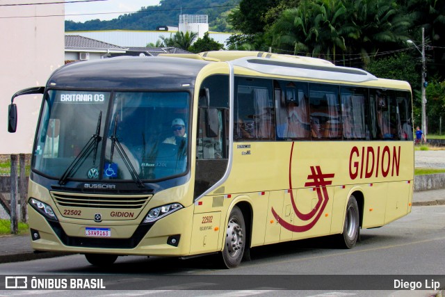 Gidion Transporte e Turismo 22502 na cidade de Joinville, Santa Catarina, Brasil, por Diego Lip. Número da foto: #13113681.