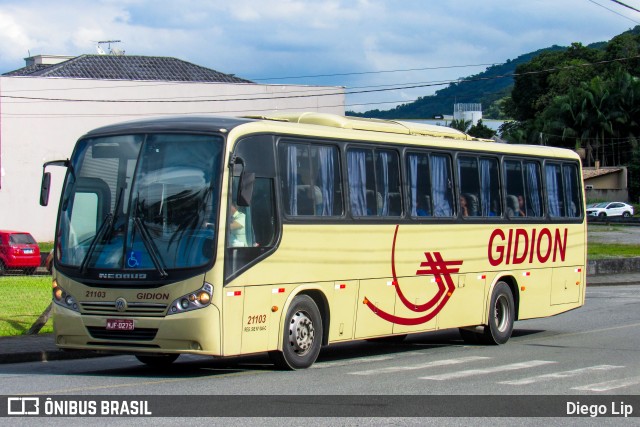 Gidion Transporte e Turismo 21103 na cidade de Joinville, Santa Catarina, Brasil, por Diego Lip. Número da foto: #13116802.