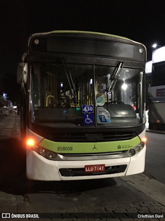Viação Nossa Senhora de Lourdes B58008 na cidade de Rio de Janeiro, Rio de Janeiro, Brasil, por Cristhian Davi. Número da foto: #13119090.