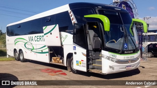 Via Certa Transportes e Turismo 1403 na cidade de Venâncio Aires, Rio Grande do Sul, Brasil, por Anderson Cabral. Número da foto: #13116544.