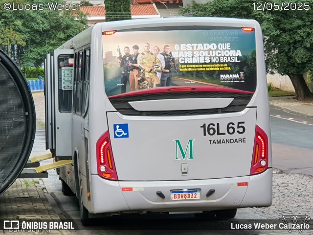 Viação Tamandaré 16L65 na cidade de Curitiba, Paraná, Brasil, por Lucas Weber Calizario. Número da foto: #13117430.