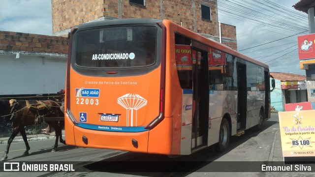 Auto Ônibus São João 22003 na cidade de Feira de Santana, Bahia, Brasil, por Emanuel Silva. Número da foto: #13116819.